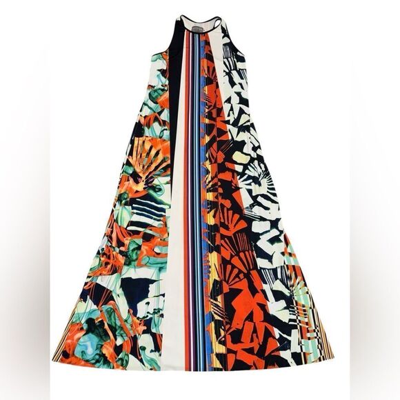 Clover Canyon x REVOLVE Ink Strokes Racerback Multicolored Maxi dress sz medium - Picture 3 of 10